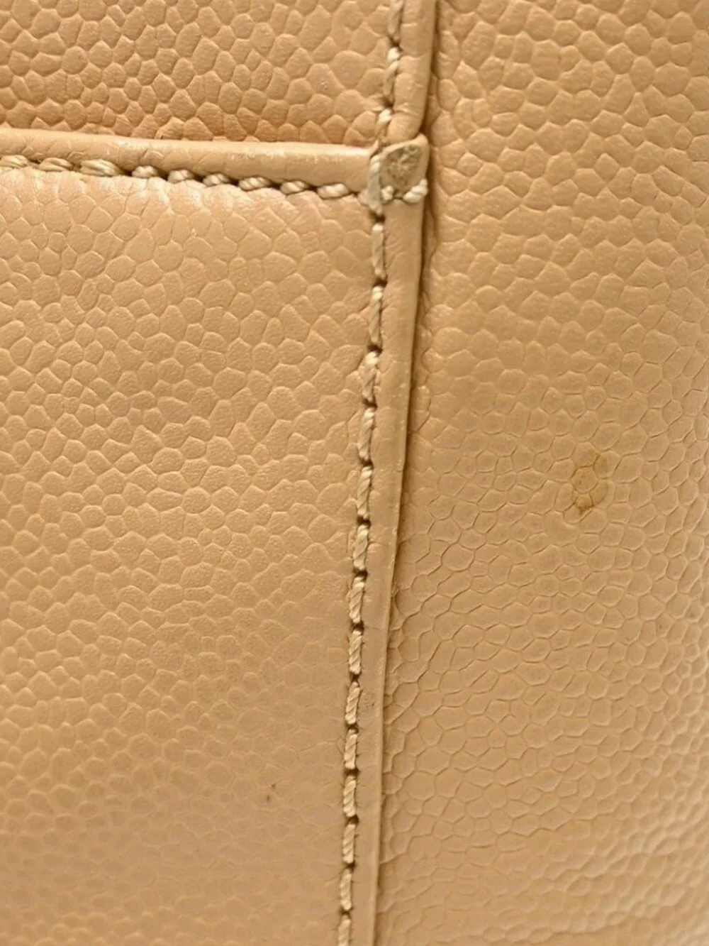 Chanel Beige Calfskin Tote Handbag